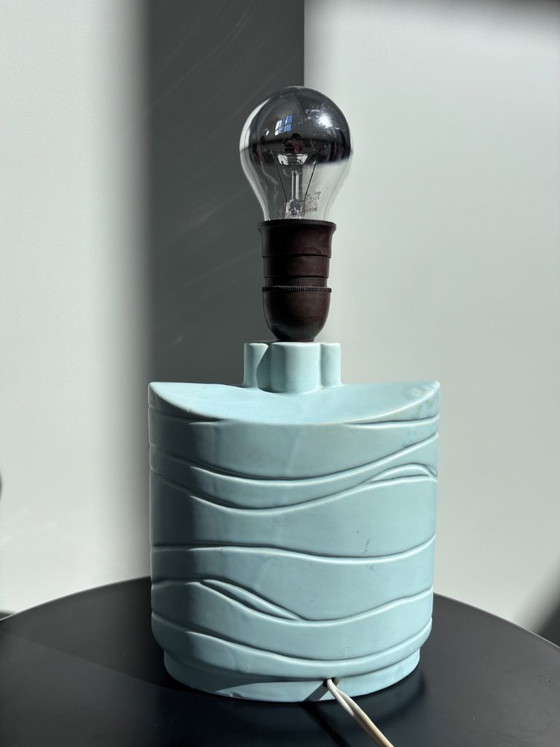 Rara Lampada da tavolo Art Déco danese in ceramica di LYFA – Rilievo Airone Celadon Opaco & Attacco (photo 3 of 15)