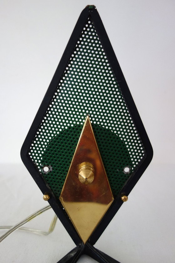 Image 1 of Rare double perforated metal wall light from the 50s