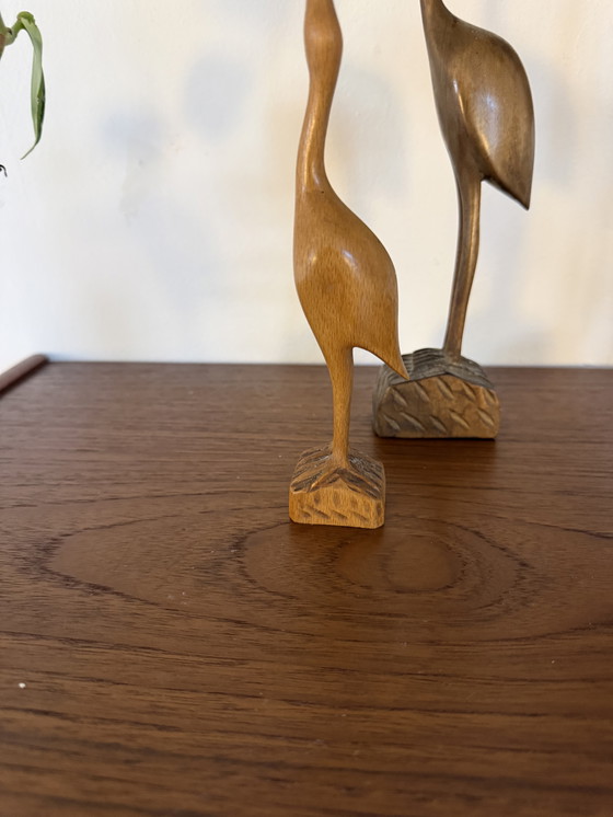 Image 1 of Set of 2 vintage teak cranes '60