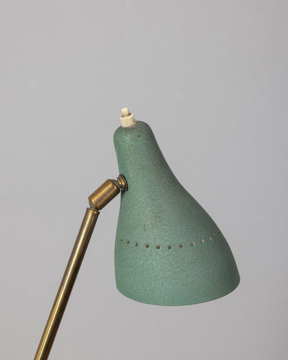 Image 1 of Vintage 1950s coffee table with lamp and magazine rack Italian design 