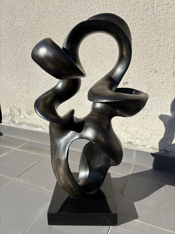 Grande sculture astratta in resina, anni '90, Plastica, Legno, Marrone, 1990 (foto 7 di 7)