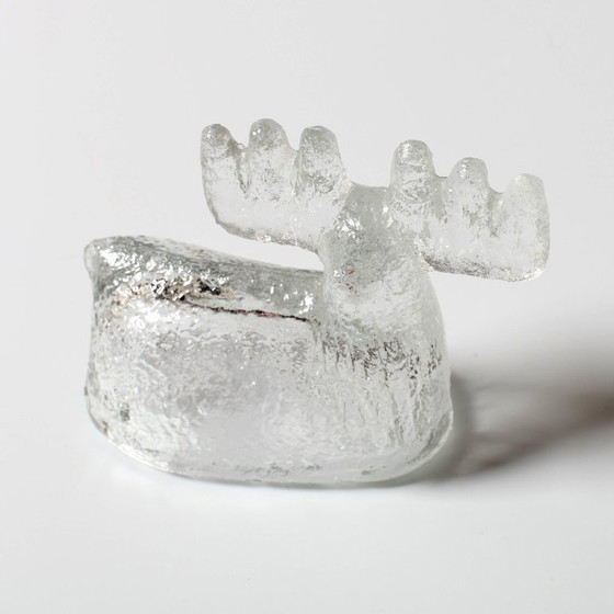 Image 1 of Vintage Pressed Glass Deer Figurine: Pavel Panek Design, Czech Bohemia