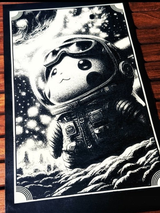 Kunstwerk Pikachu (Pokemon) Lightyears from home