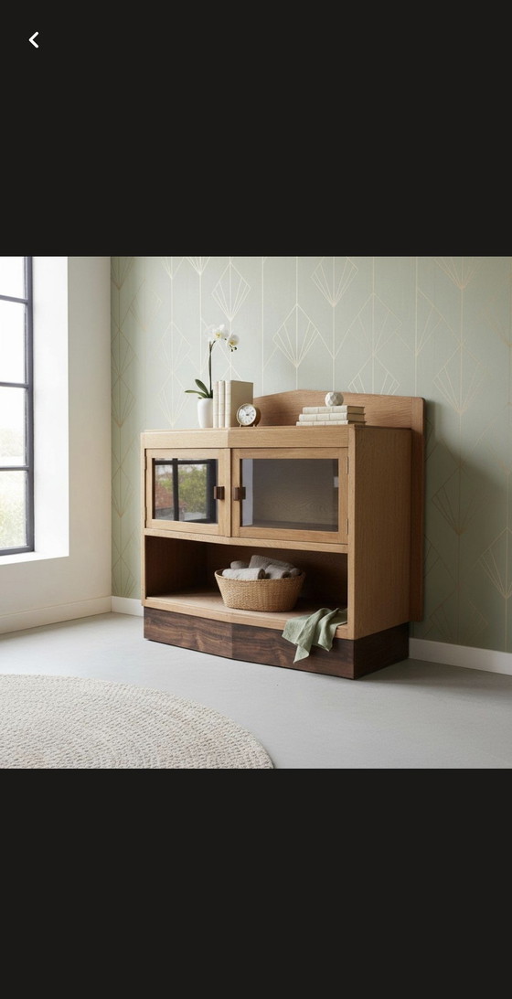 Image 1 of antiek Art Deco theekastje / dressoir Amsterdamse School kastje