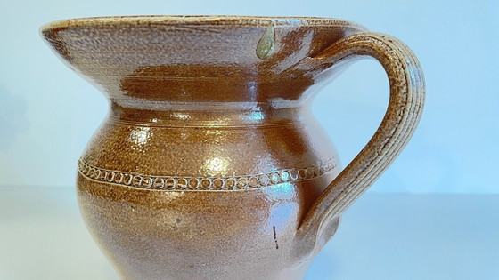 Image 1 of Vintage Glazed Stoneware Pitcher/Vase