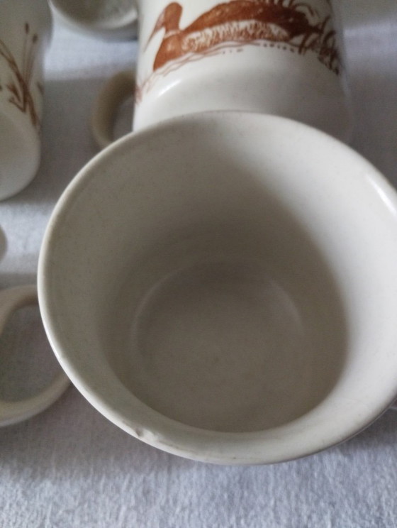 5 kleine vintage aardewerken bordjes en mokken met CHURCHILL eendjes. – Servies, Ceramic (photo 6 of 17)