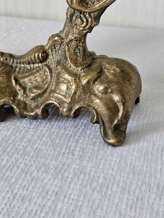 Image 1 of Specchio da tavolo in ottone barocco vintage