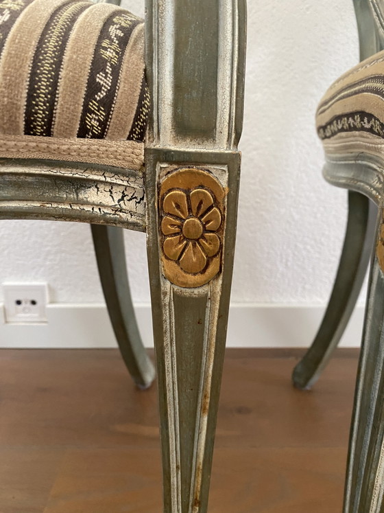 Due poltrone classiche inglesi stile Hepplewhite – Textile, Wood (photo 3 of 5)