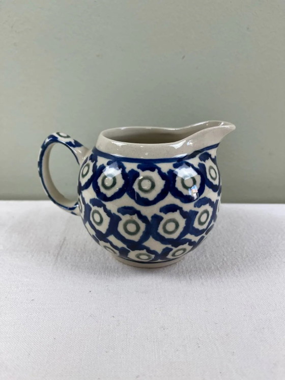 Niederländische Keramik-Milchkanne – Gläser & Karaffe, Porcelain (photo 2 of 5)