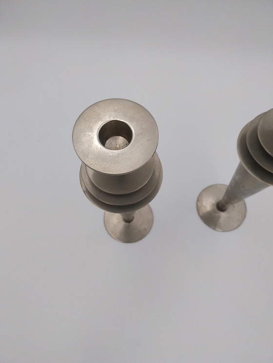 Image 1 of 1 x set di 2 candelieri di Paul Wood stile post moderno memphis anni '80