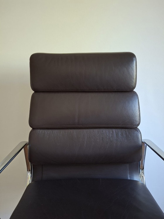 Image 1 of Poltrona Vitra Soft Pad EA 219 in pelle marrone castagna
