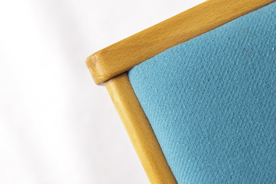 Image 1 of Set di 6 sedie impilabili vintage Flötotto - Design tedesco anni '70, legno di faggio, rivestimento verde