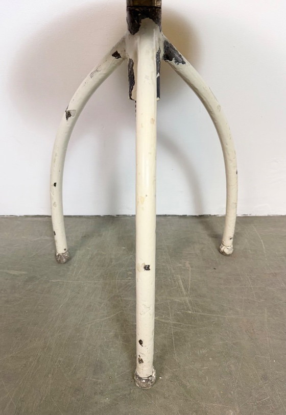 Image 1 of White Industrial Iron Stool, 1960s