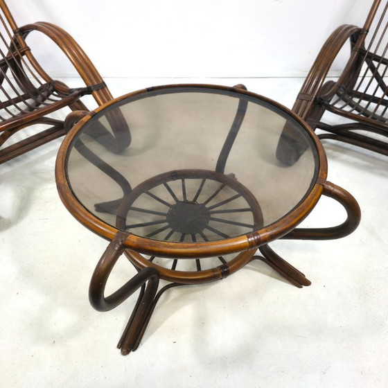 Image 1 of Rattan lounge set 1960s Tito Agnoli Italian design