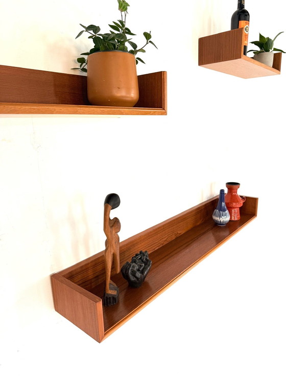 Image 1 of Set di 3 mensole da parete galleggianti vintage anni '60