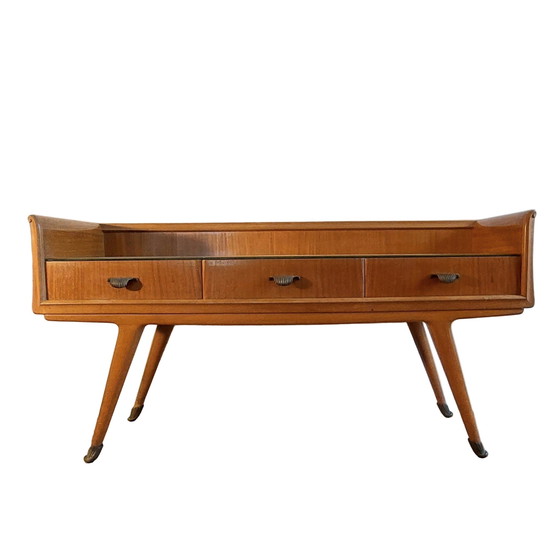 Image 1 of Coiffeuse italienne sur mesure des années 1950, fabriquée par La Permente en bois de cerisier.