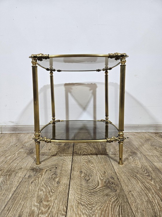 Messing Bijzettafel, Frankrijk, jaren 50 – Glass, Brass (photo 3 of 12)
