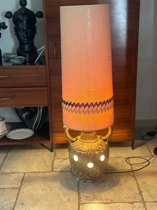 Lampada da terra in ceramica degli anni '70