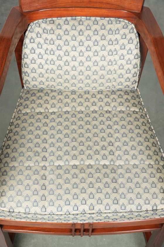 Image 1 of 4 x Art Deco design Schuitema eetkamerstoel uit de Decoforma serie met luxe stoffen bekleding