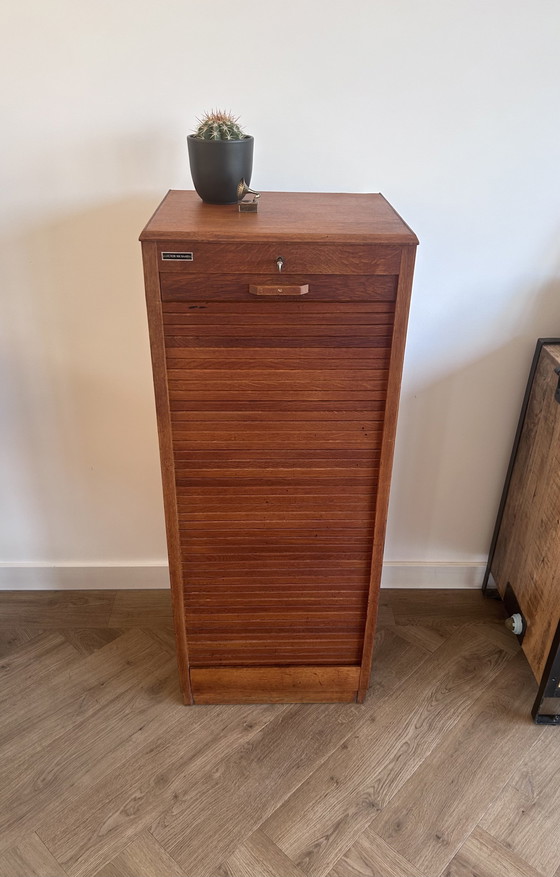 Image 1 of Vintage filing/rolling door cabinet