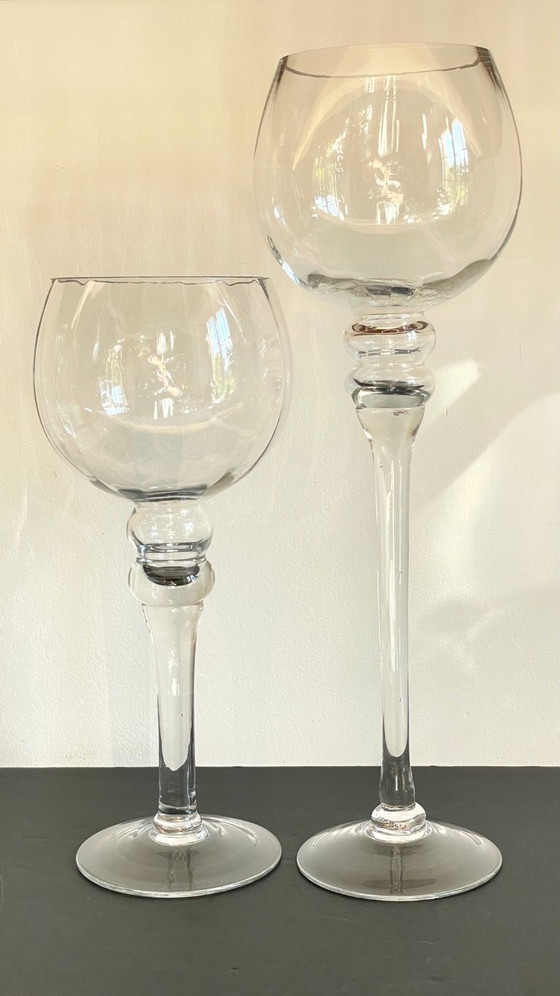 Image 1 of Vintage XL kristallen theelichthouders