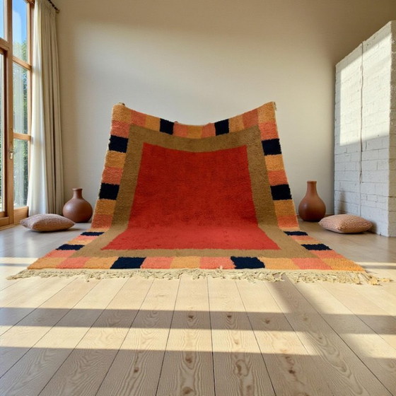Image 1 of MAROKKAANS ORANJE TAPIJT VAN NATUURLIJKE WOL 300X200CM