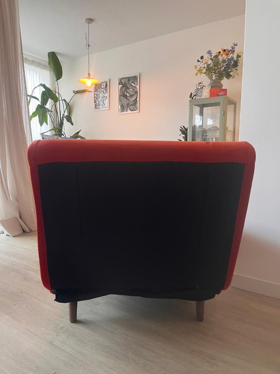 Image 1 of Poltrona / divano letto rosso-arancio – Kave Home – Effetto camoscio / velluto