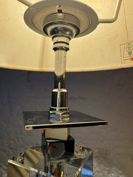 Image 1 of Art Deco lamp in chrome and crystal