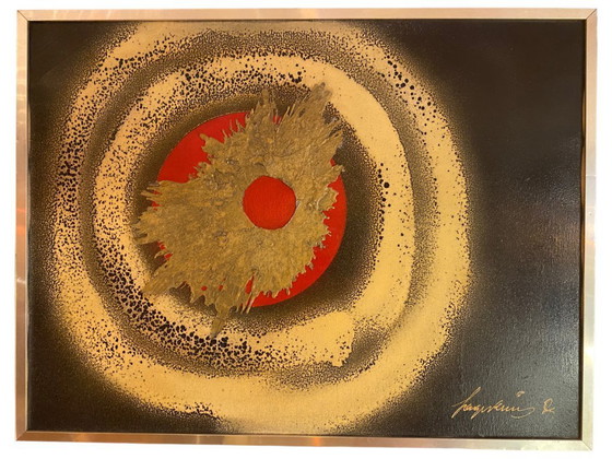 Image 1 of Abstraktes Werk aus den 1970er Jahren von Sage Vernis alias Gino Falzon