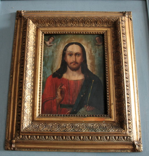 Orthodox Icon "Christ Pantocrator" XVIII century Russian area