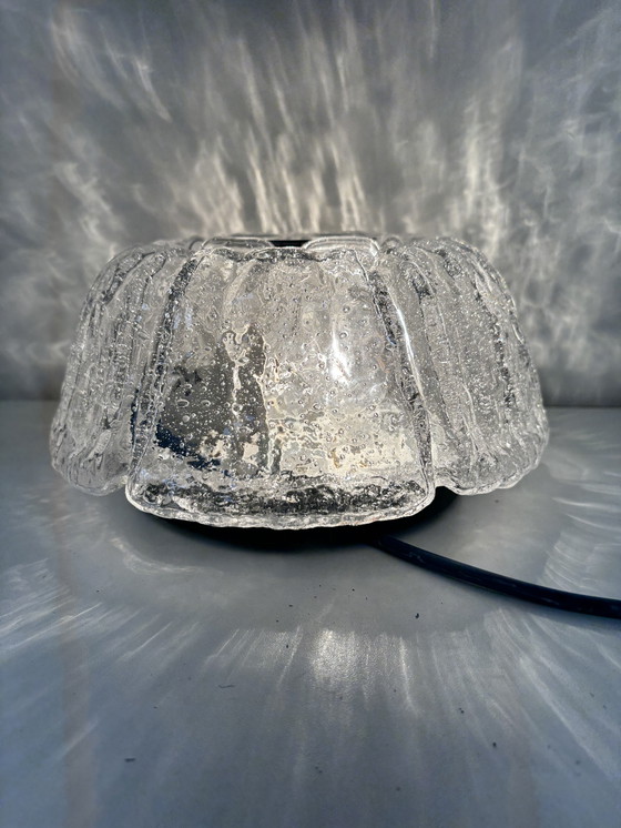 Image 1 of Vintage ice glass ceiling lamp by Glashütte Limburg, designed by Helena Tynell in the 1960s or 70s