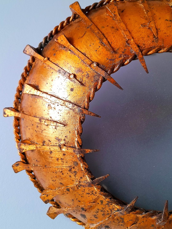 Image 1 of Brutalist sunburst wall sconce, 1960s