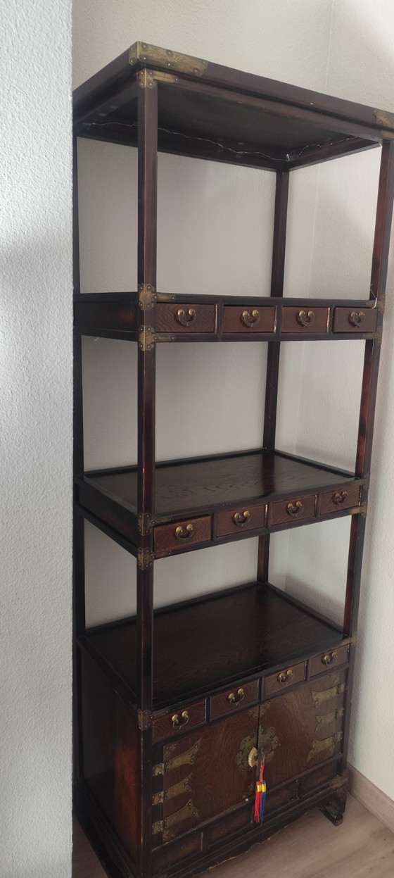Asian Style Side Table – Cabinets, Wood, Brass (photo 11 of 12)