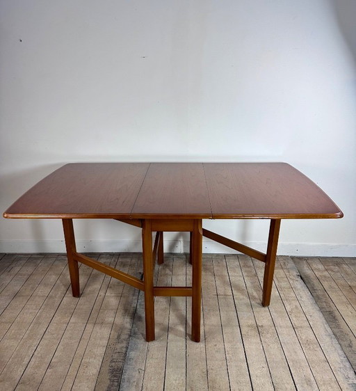 Vintage English Meredew folding teak table, 1960s