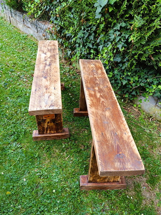 Image 1 of Lote de 2 bancos antiguos