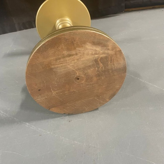 Image 1 of Gold-colored side table