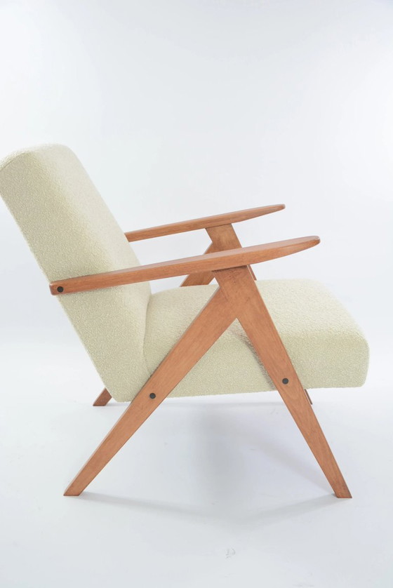 Image 1 of KOMPAS fauteuils in ivoor bouclé