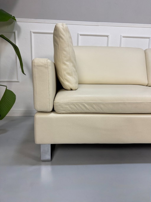 Brühl Alba Sofa Creme Beige Leder Designer Couch