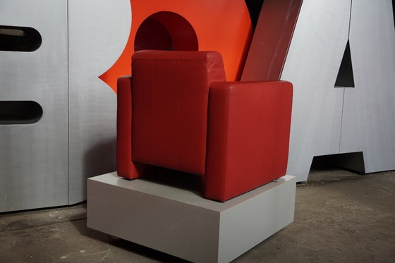 Image 1 of Poltrona Montèl in pelle rossa, 2 posti disponibili