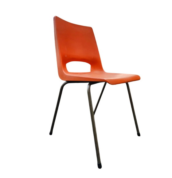 4 x Philippus Potter stacking chairs for Ahrend / Moulded seat / 1970s – Folding chairs (photo 9 of 14)