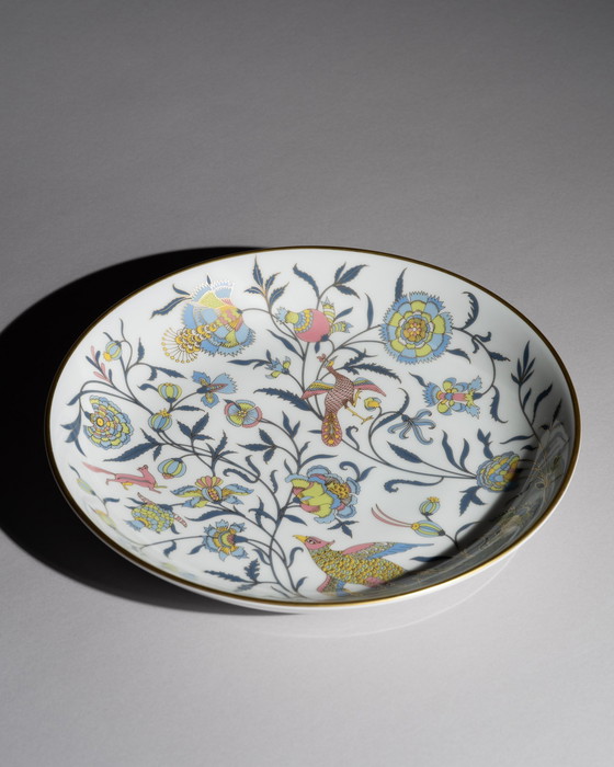 Image 1 of Rosenthal Classic Rose Vase & Matching Decorated Plate Multicolour Flora & Gold 