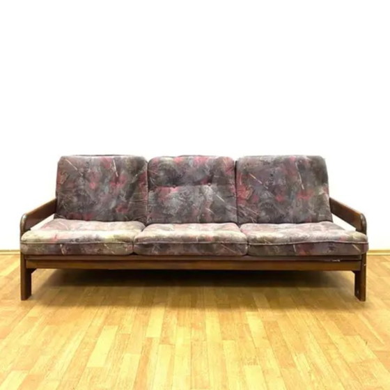 Image 1 of Retro Sofa, Solid Wood Frame, 1970s, Central Europe