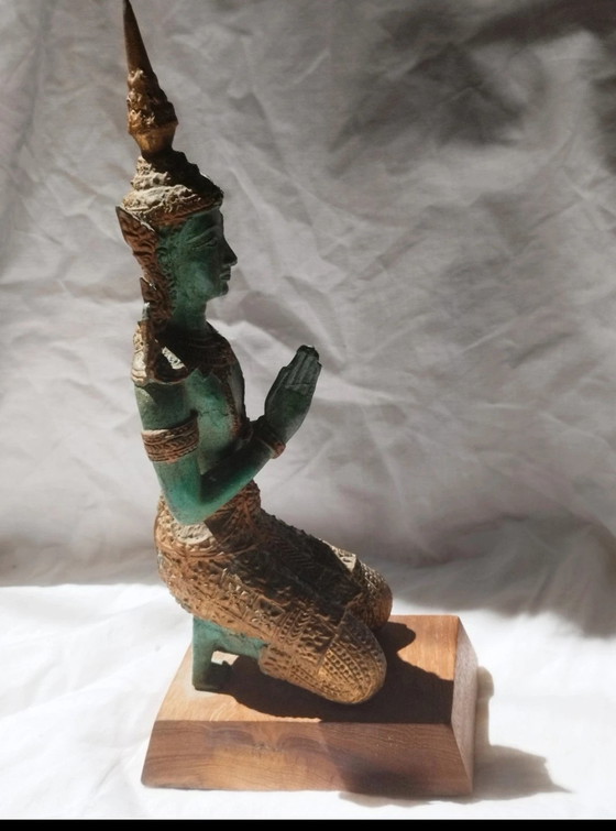Image 1 of Ancient Theppanom (Temple Guardian), bronze, Thailand