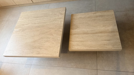 Set of 2 Travertine Coffee tables Richmond Interiors (photo 5 of 7)