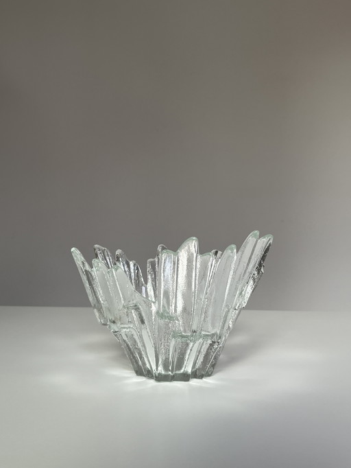 Vintage 1970s Tauno Wirkkala Revontulet Glass Bowl
