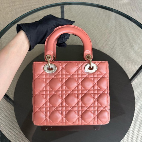 Image 1 of DIOR LADY SMALL ABC FLAP - CANNAGE LAMSLEER CARAMEL GOUDEN BESLAG MYABC