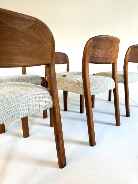 Image 1 of 6x gerestaureerde Deense eetkamerstoel, EMC Møbler ‘80