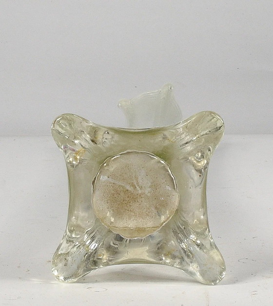 Vaso alto 40 cm vetro smussato base quadrata Italia 1950 – Vasi (photo 6 of 6)