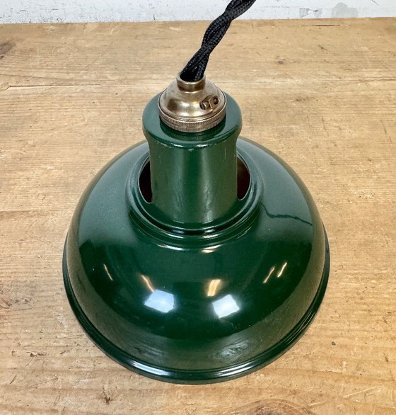 Image 1 of Lampada da soffitto vintage industriale dipinta di verde, anni 2000