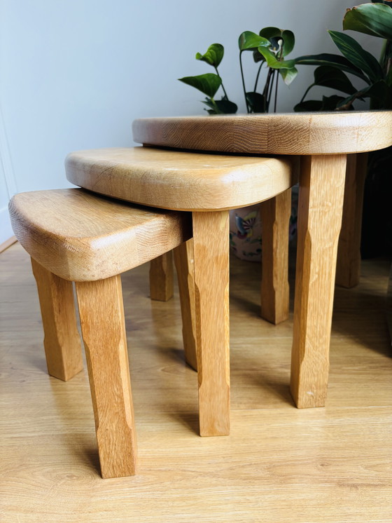 Image 1 of Set van 3 houten vintage nesting tables 